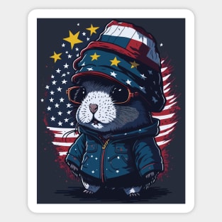 Patriotic Guinea Pig Magnet